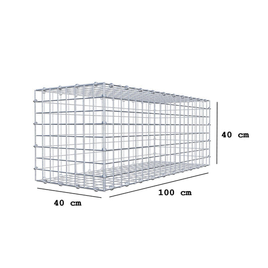 Gabion 100 cm x 40 cm x 40 cm (L x H x D), maskstorlek 5 x 5 cm, spiralring