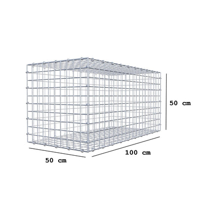 Gabion 100 cm x 50 cm x 50 cm (L x H x D), mesh size 5 x 5 cm, spiral ring