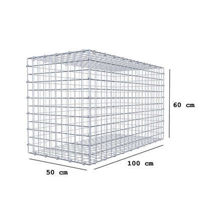Gabione 100 cm x 60 cm x 50 cm (L x H x T), Maschenweite 5 x 5 cm, Spiralring