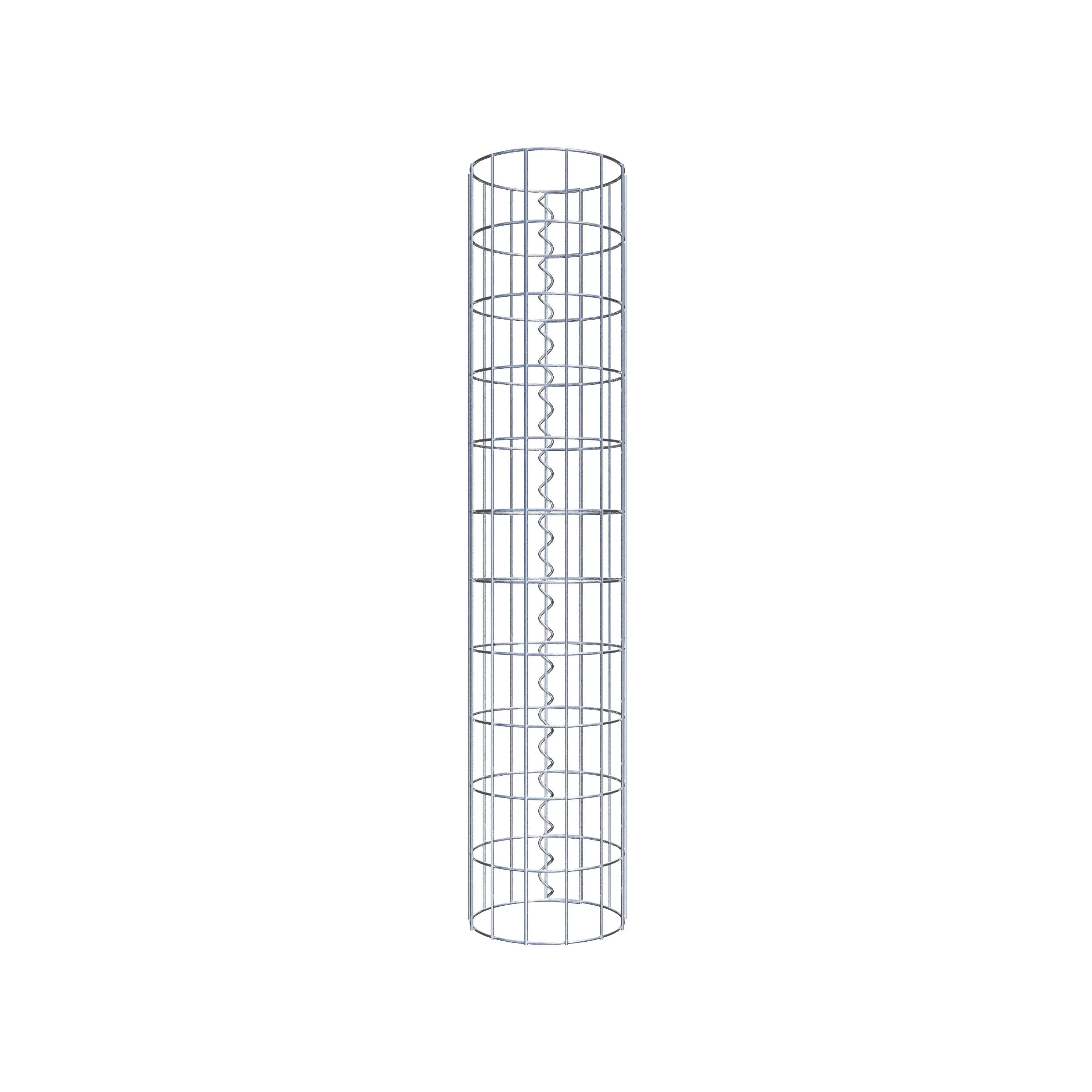 Coluna de gabião com diâmetro de 22 cm, malha redonda de 5 x 10 cm