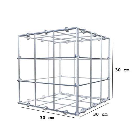 Gabione 30 cm x 30 cm x 30 cm (L x H x T), Maschenweite 10 x 10 cm, Spiralring