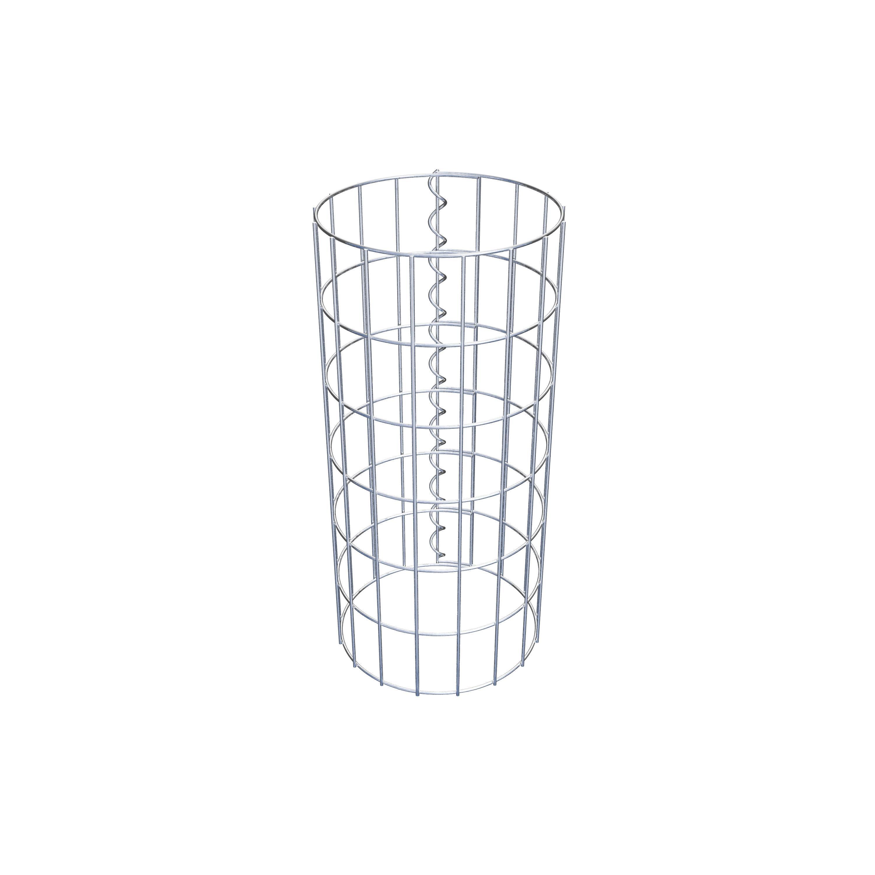 Coluna de gabião com diâmetro de 27 cm, malha redonda de 5 x 10 cm