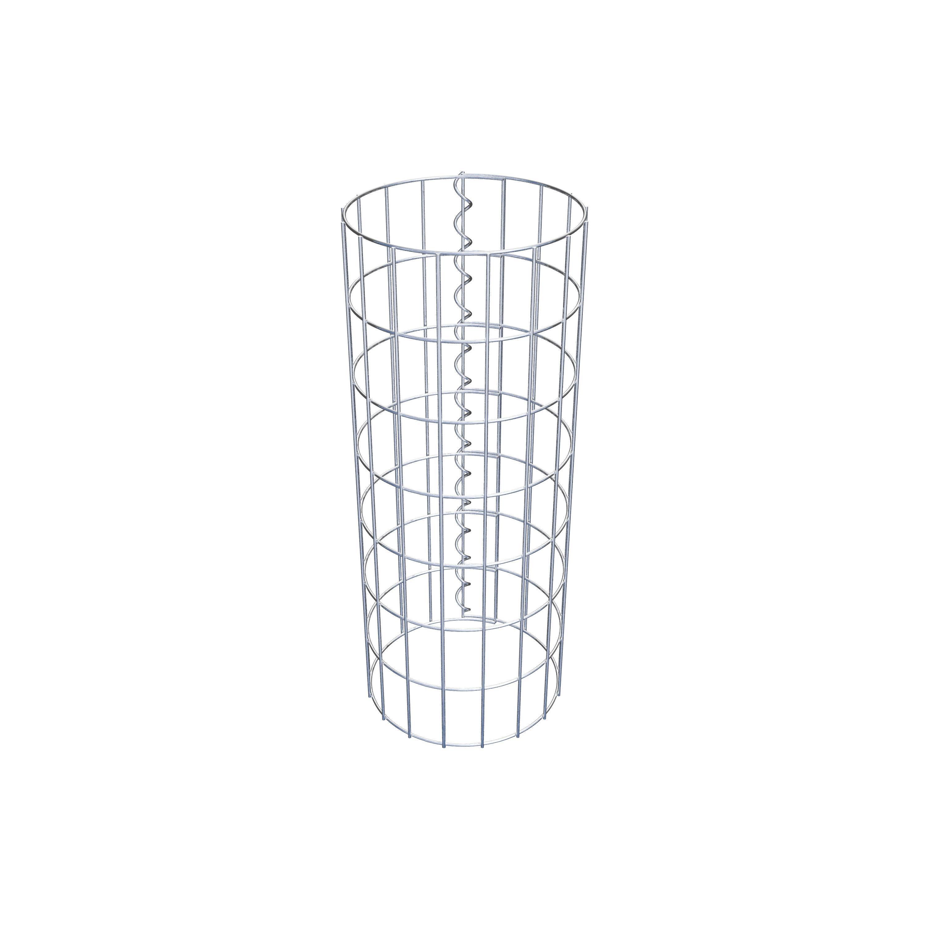 Coluna de gabião com diâmetro de 27 cm, malha redonda de 5 x 10 cm