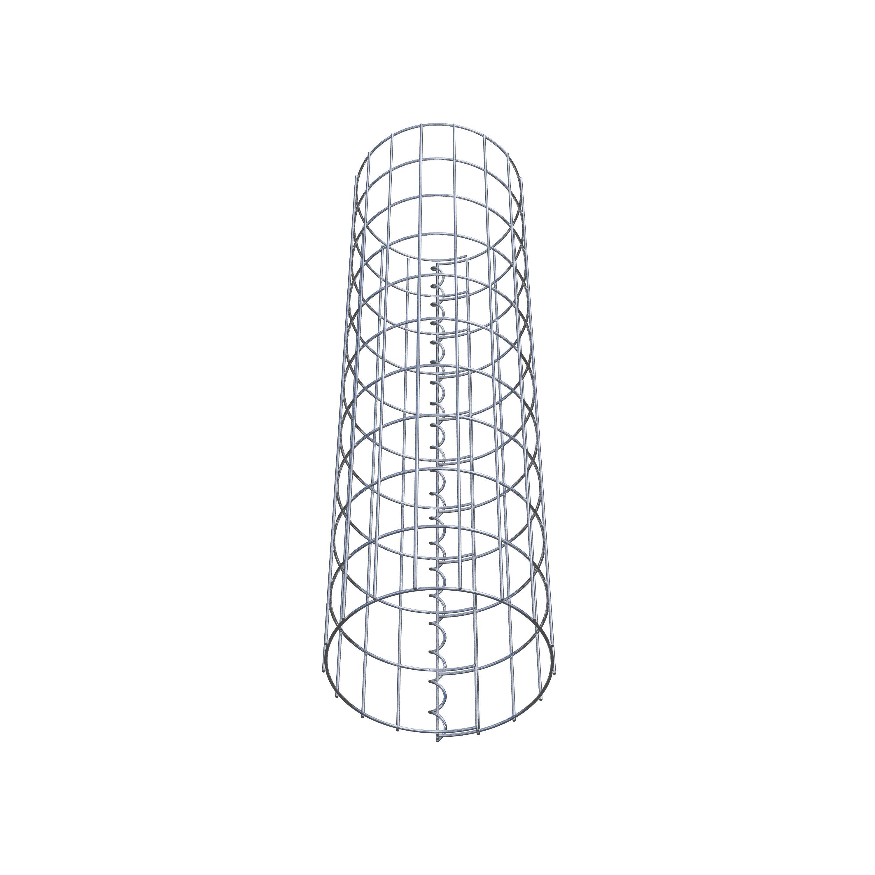 Coluna de gabião com diâmetro de 27 cm, malha redonda de 5 x 10 cm