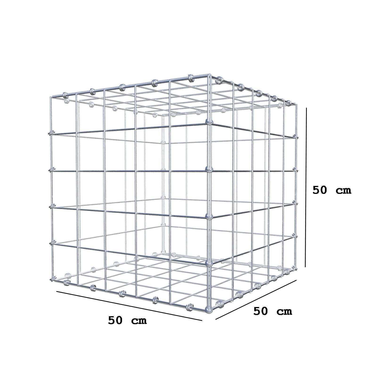 Schanskorf 50 cm x 50 cm x 50 cm (L x H x D), maaswijdte 10 x 10 cm, spiraalring