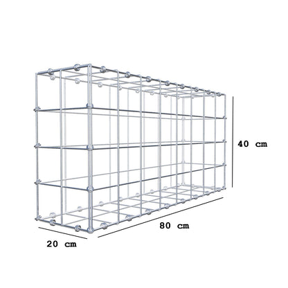 Gabion 80 cm x 40 cm x 20 cm (L x H x P), mailles 10 x 10 cm, anneau en spirale