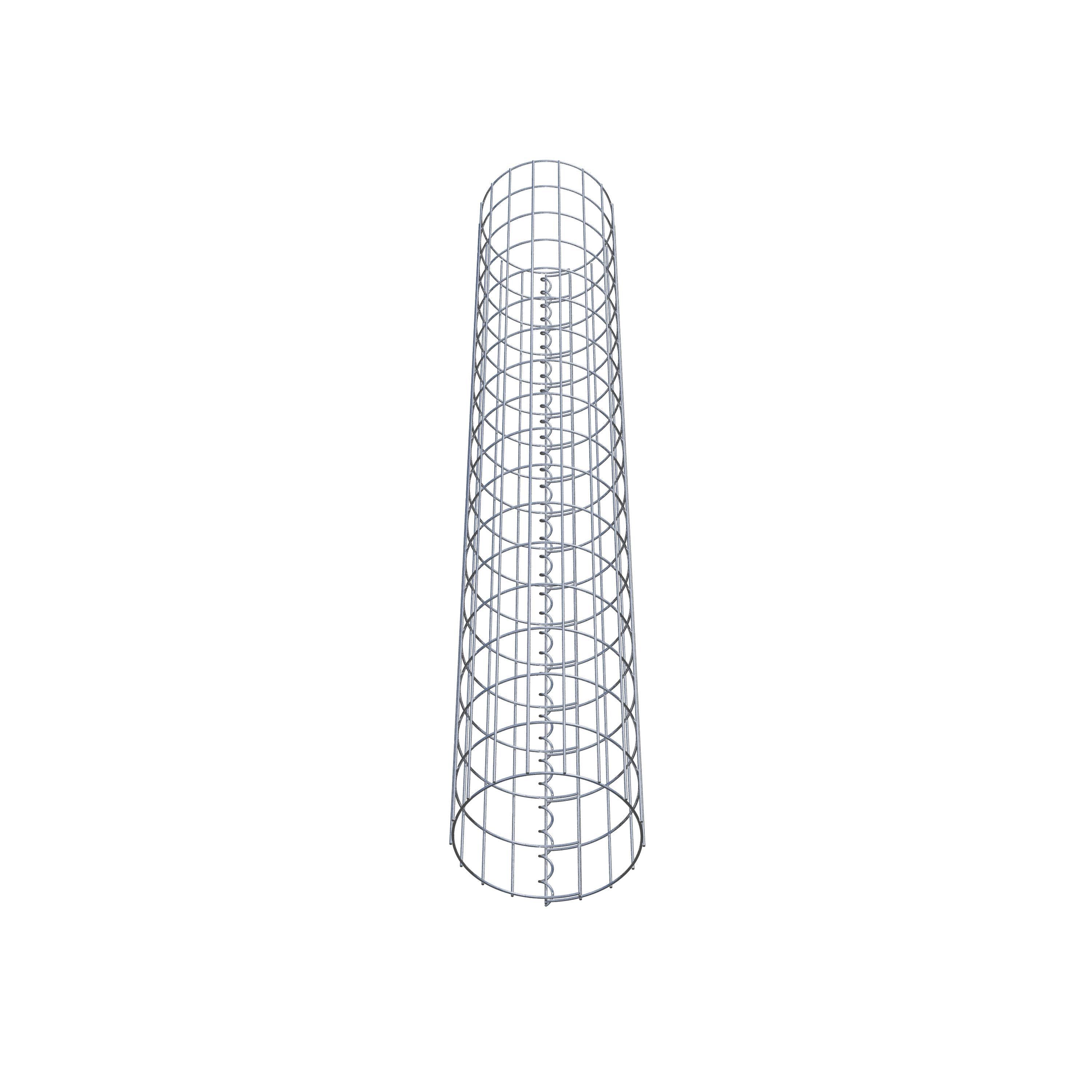 Coluna de gabião com diâmetro de 27 cm, malha redonda de 5 x 10 cm