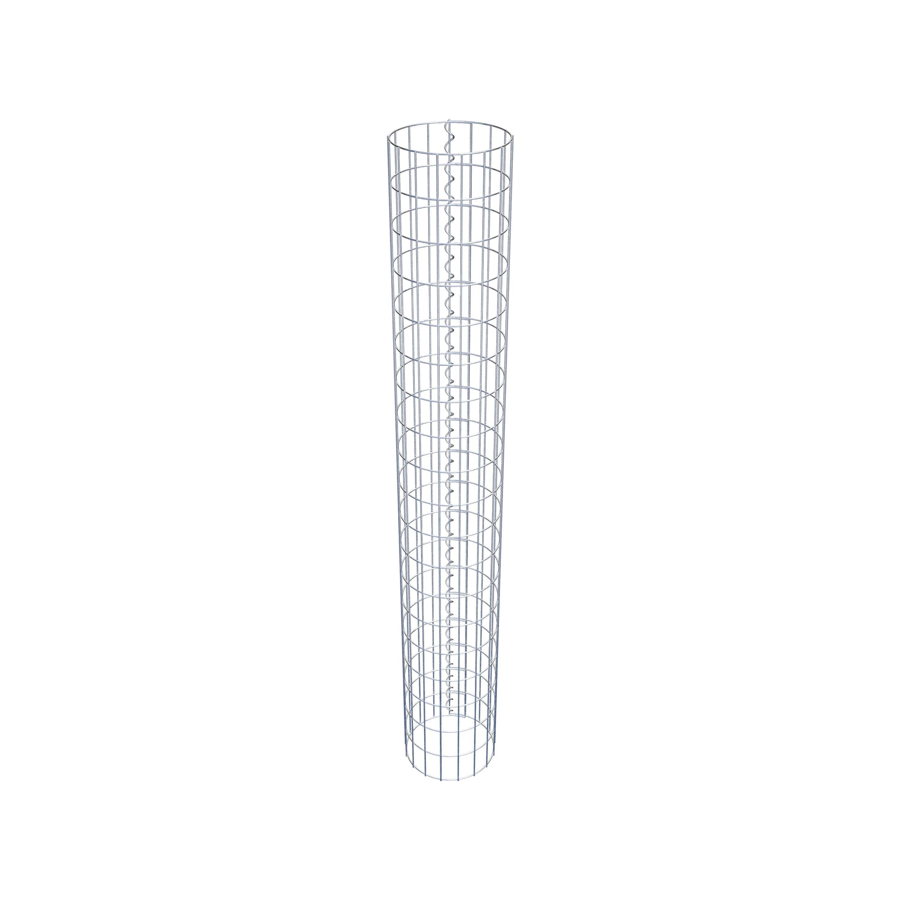 Coluna de gabião com diâmetro de 27 cm, malha redonda de 5 x 10 cm