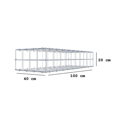 Gabion 100 cm x 20 cm x 40 cm (L x H x D), mesh size 10 x 10 cm, spiral ring