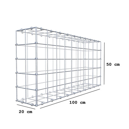 Gabion 100 cm x 50 cm x 20 cm (L x H x D), mesh size 10 x 10 cm, spiral ring