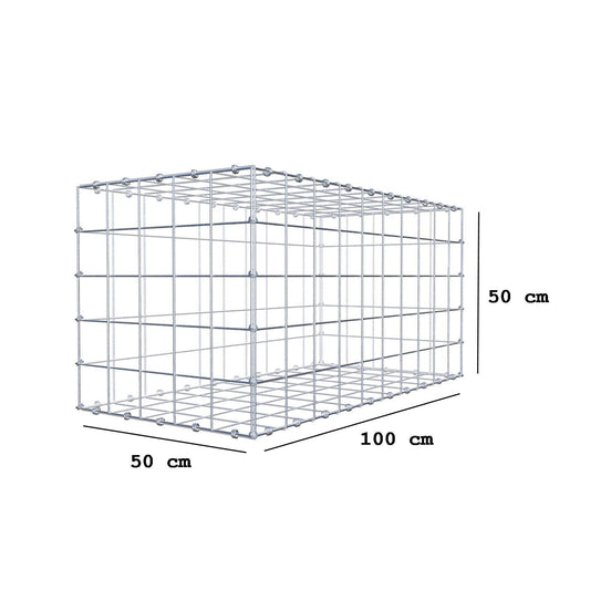 Gabion 100 cm x 50 cm x 50 cm (L x H x D), mesh size 10 x 10 cm, spiral ring