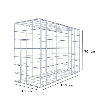 Gabion 100 cm x 70 cm x 40 cm (L x H x D), mesh size 10 x 10 cm, spiral ring