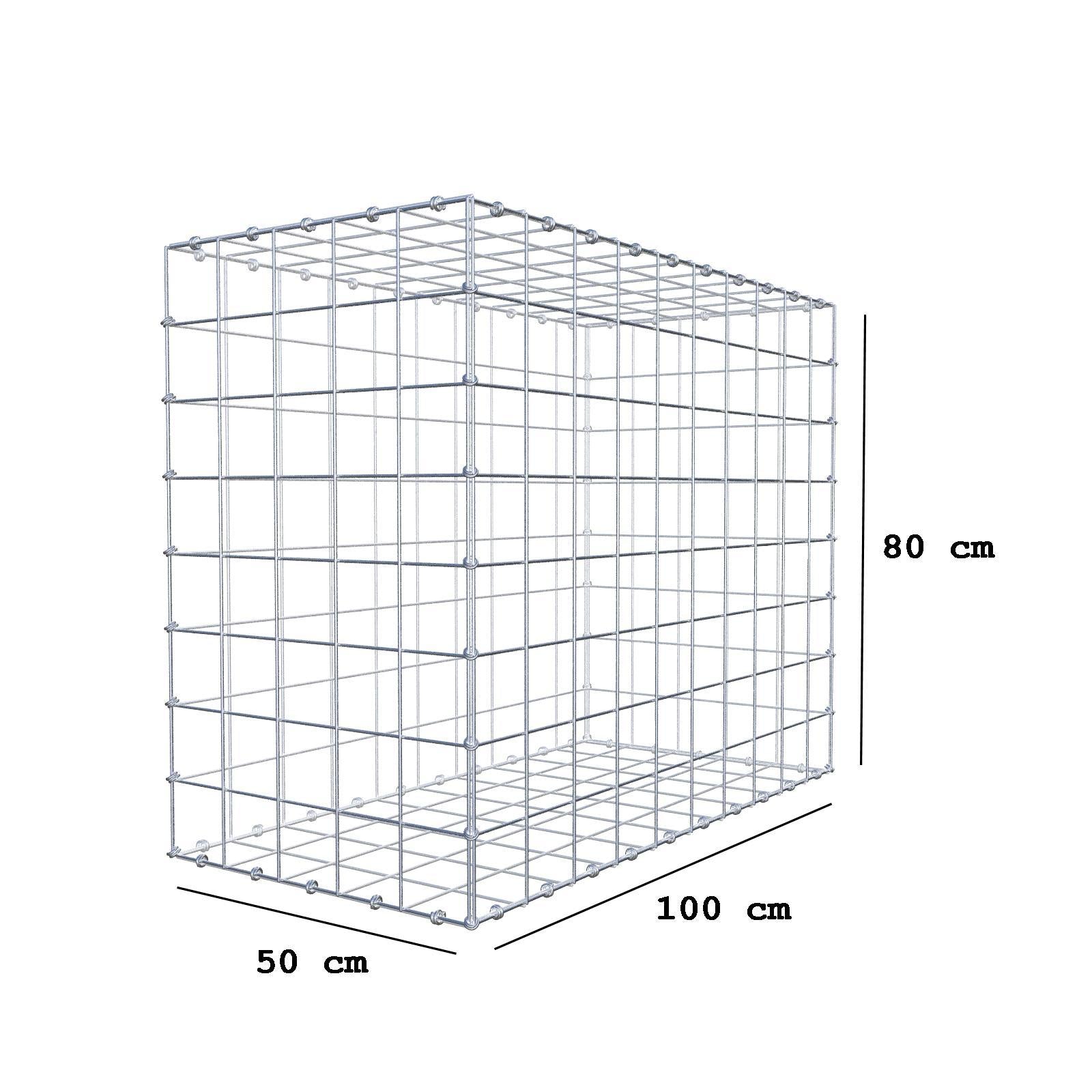 Schanskorf 100 cm x 80 cm x 50 cm (L x H x D), maaswijdte 10 x 10 cm, spiraalring