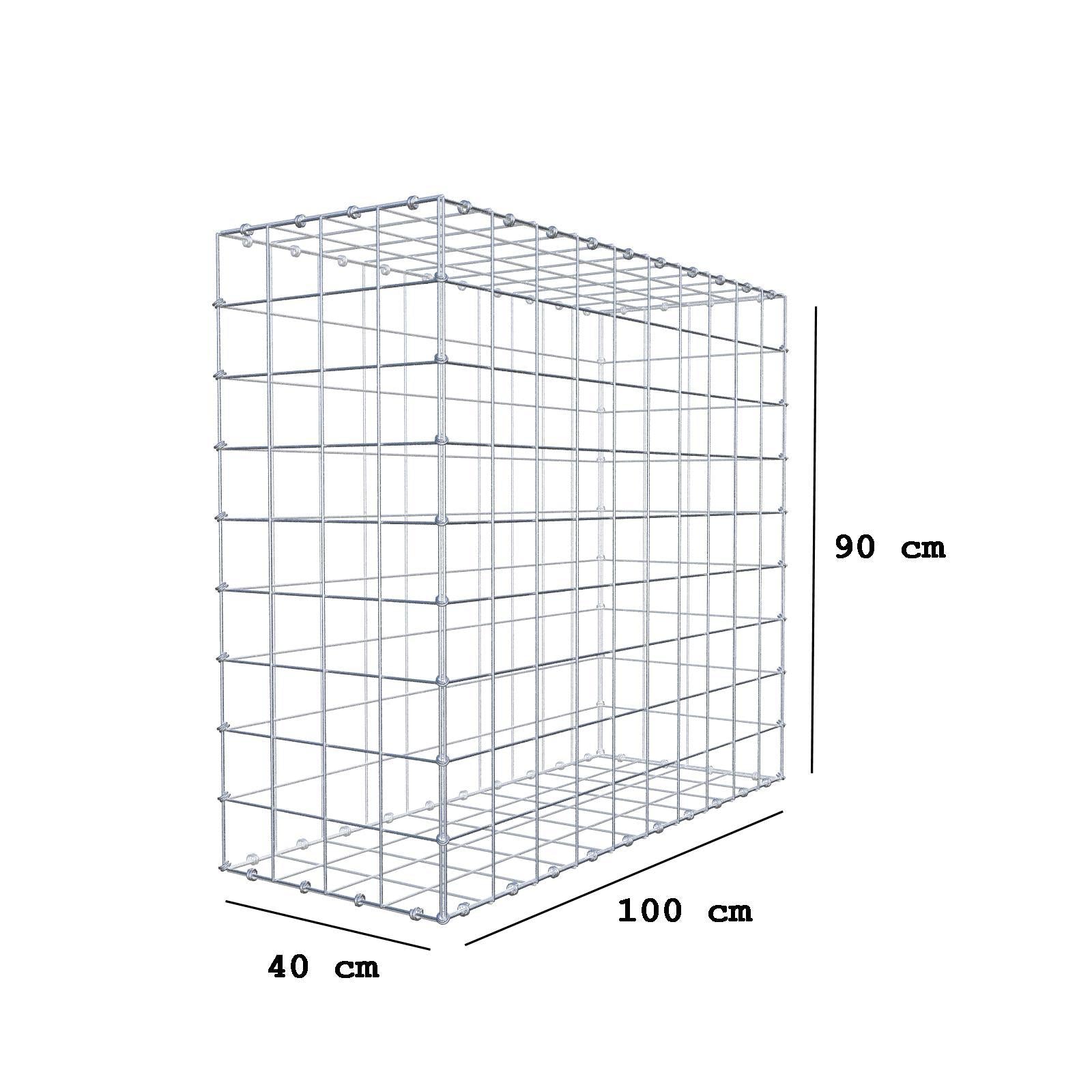 Schanskorf 100 cm x 90 cm x 40 cm (L x H x D), maaswijdte 10 x 10 cm, spiraalring