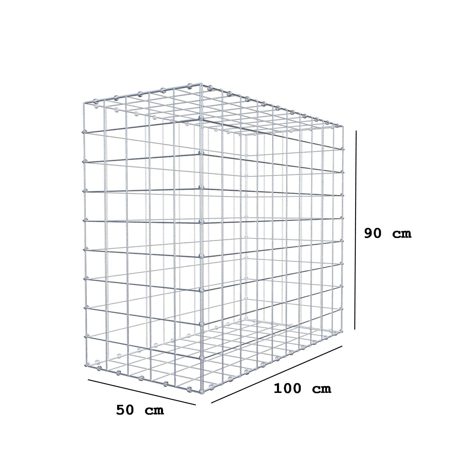 Schanskorf 100 cm x 90 cm x 50 cm (L x H x D), maaswijdte 10 x 10 cm, spiraalring