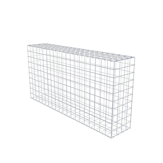 Gabion 200 cm x 100 cm x 40 cm (L x H x D), maskestørrelse 10 x 10 cm, spiralring