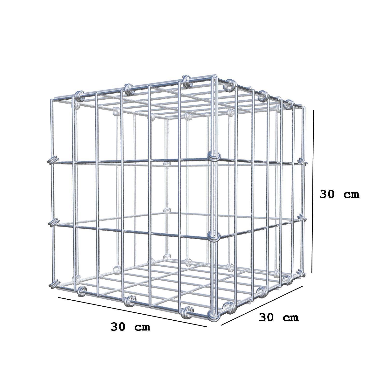 Gabion 30 cm x 30 cm x 30 cm (L x H x D), mesh size 5 x 10 cm, spiral ring