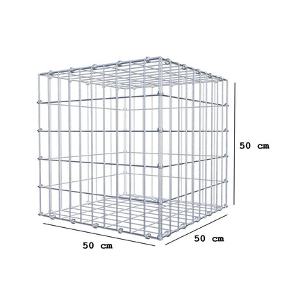 Gabion 50 cm x 50 cm x 50 cm (L x H x D), maskstorlek 5 x 10 cm, spiralring