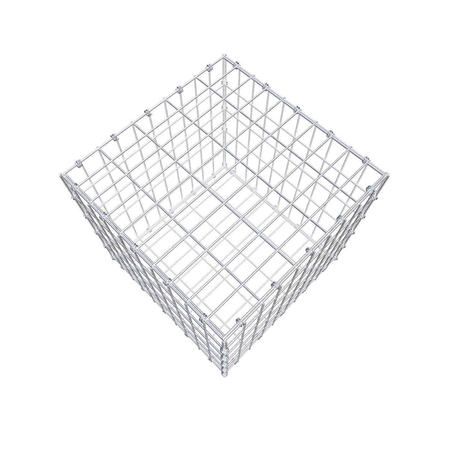 Gabion 50 cm x 50 cm x 50 cm (L x H x D), maskstorlek 5 x 10 cm, spiralring