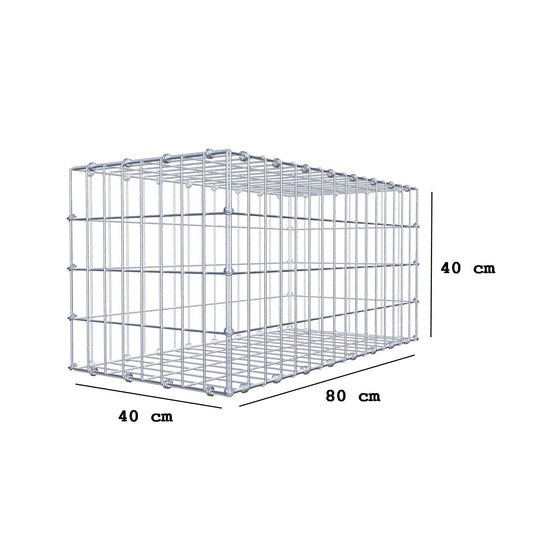 Gabion 80 cm x 40 cm x 40 cm (L x H x D), maskstorlek 5 x 10 cm, spiralring