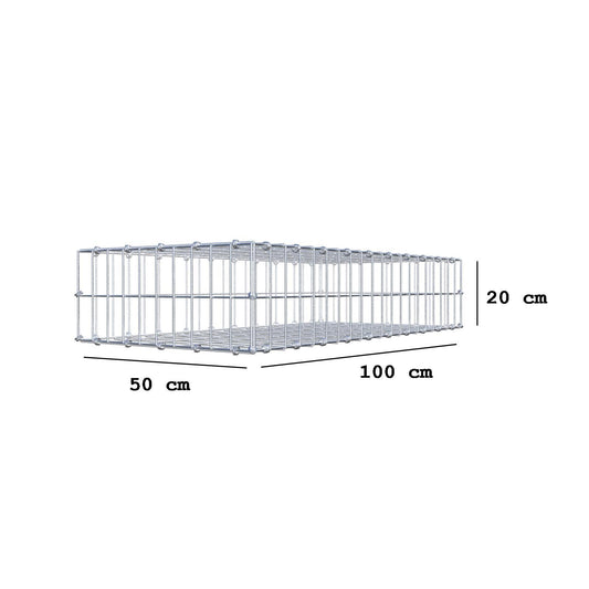 Schanskorf 100 cm x 20 cm x 50 cm (L x H x D), maaswijdte 5 x 10 cm, spiraalring