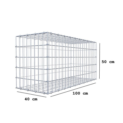 Gabion 100 cm x 50 cm x 40 cm (L x H x D), mesh size 5 x 10 cm, spiral ring