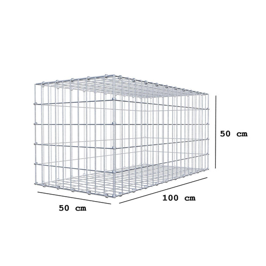 Gabion 100 cm x 50 cm x 50 cm (L x H x D), mesh size 5 x 10 cm, spiral ring