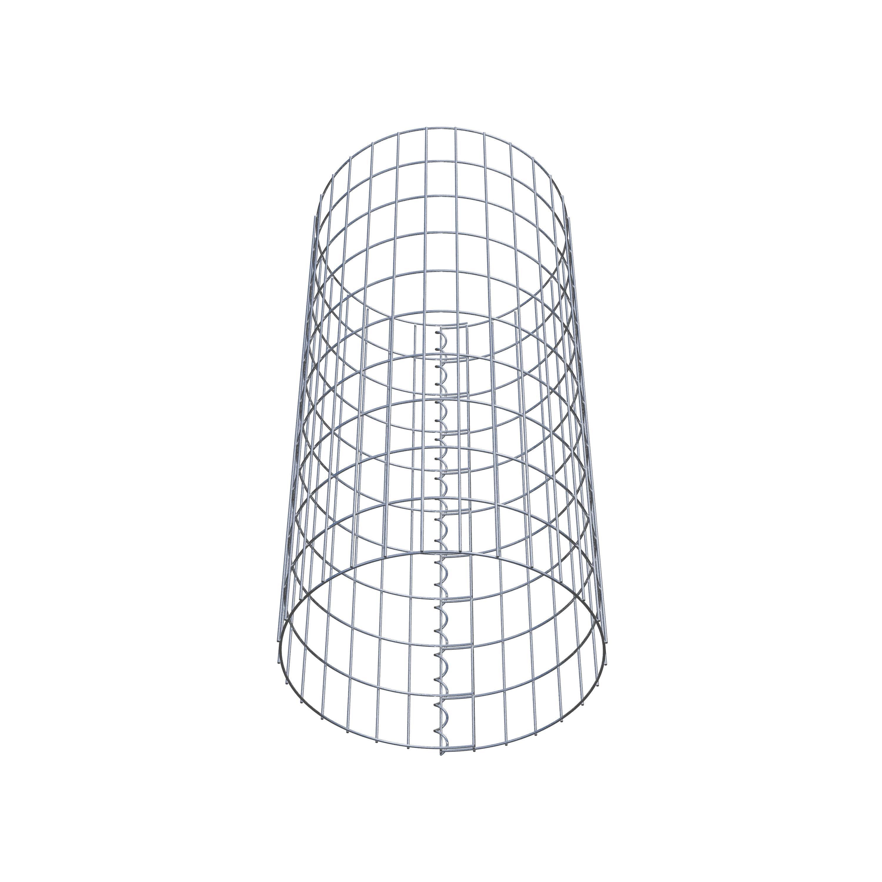 Coluna de gabião com diâmetro de 47 cm, malha redonda de 5 x 10 cm