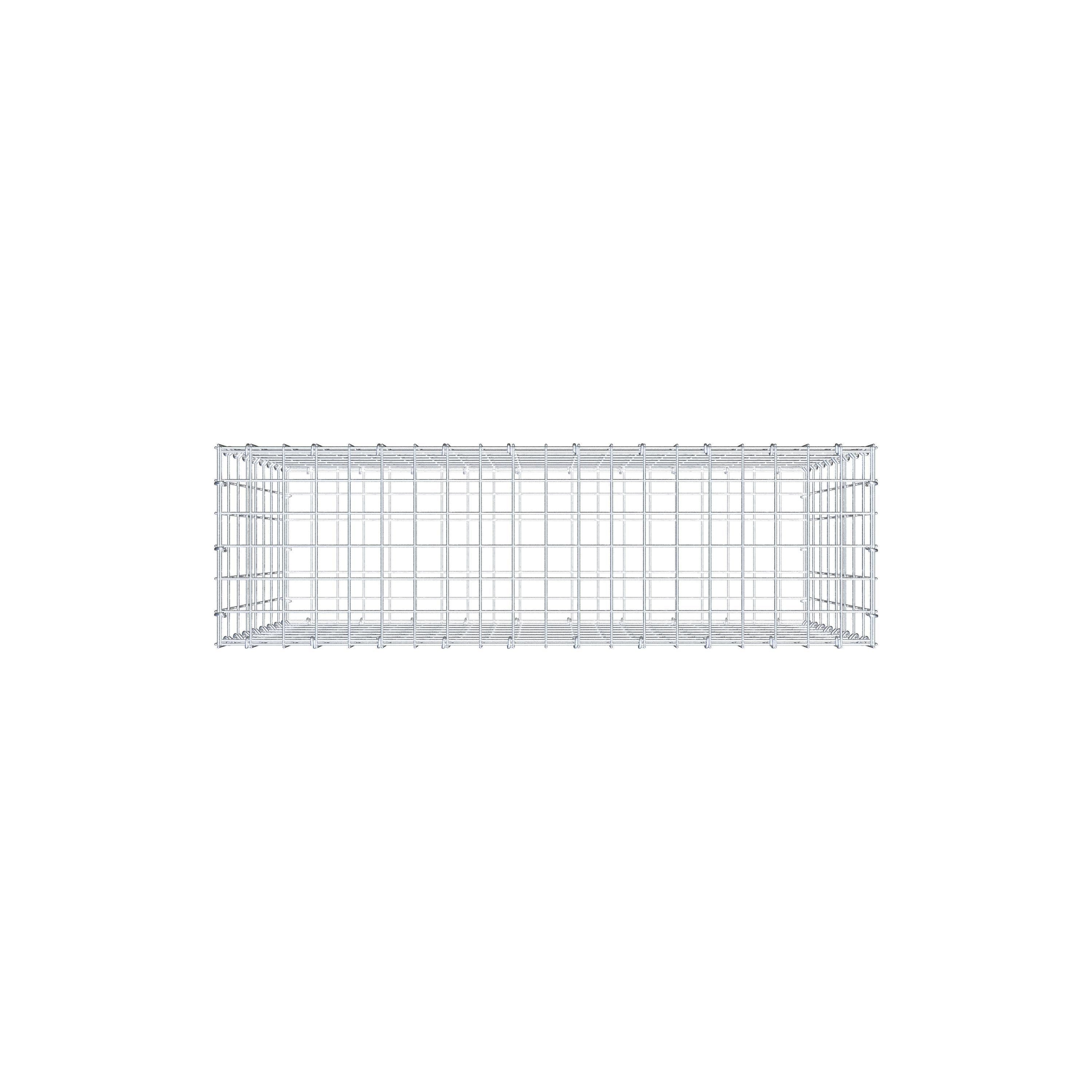 Gavión 100 cm x 80 cm x 30 cm (L x A x P), luz de malla 5 cm x 10 cm, anillo en C