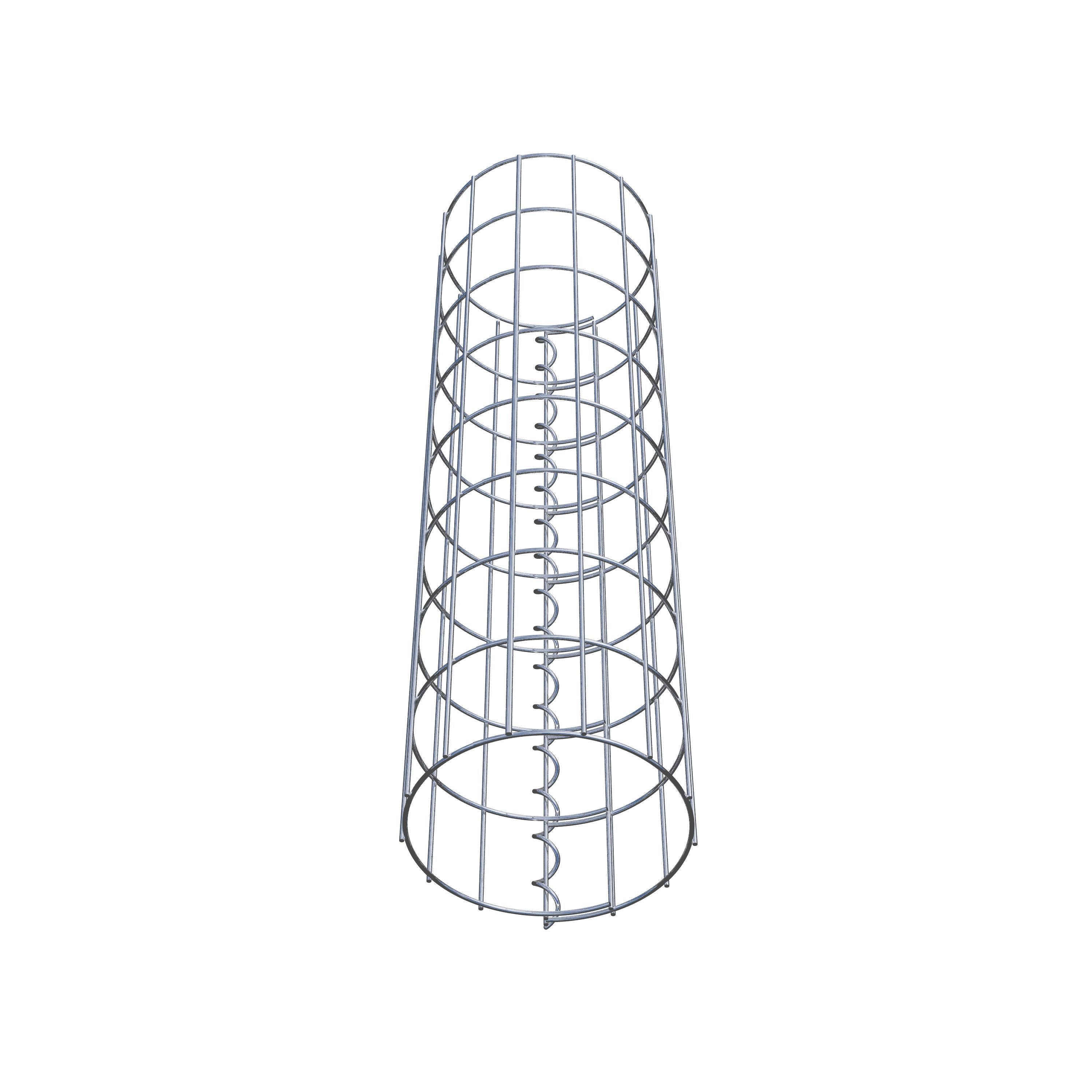 Gabion column around 22 cm diameter, 80 cm height, mesh size 5 cm x 10 cm