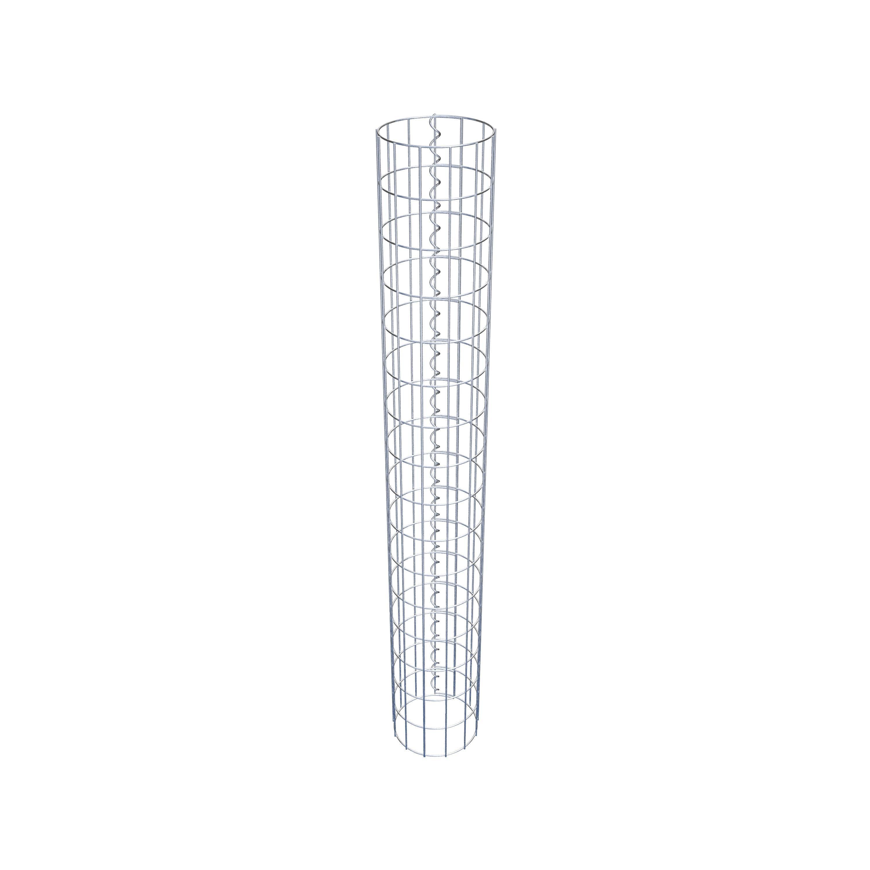 Gabion column around 22 cm diameter, 160 cm height, mesh size 5 cm x 10 cm