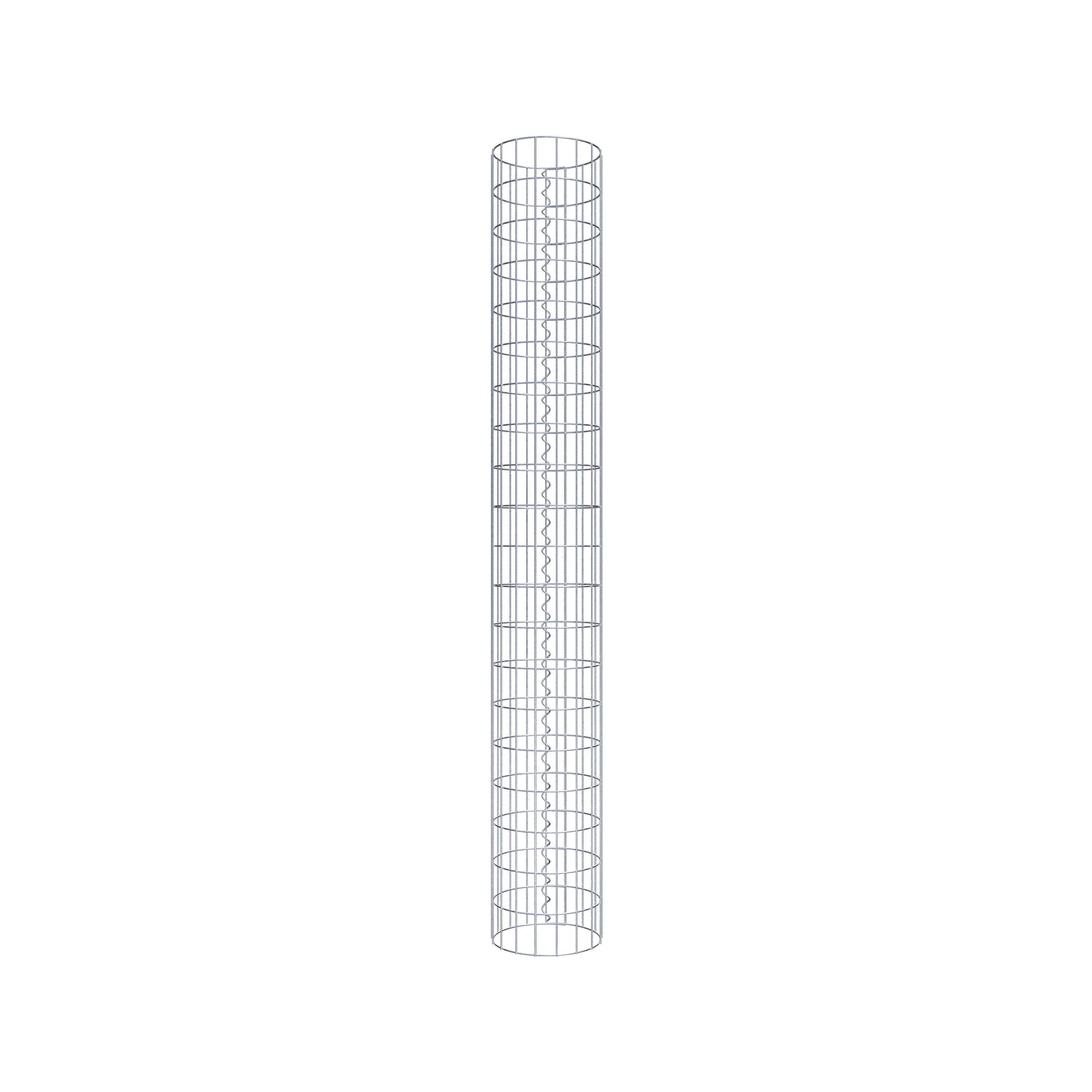 Columna de gaviones redonda 27 cm de diámetro, 200 cm de altura, malla 5 cm x 10 cm