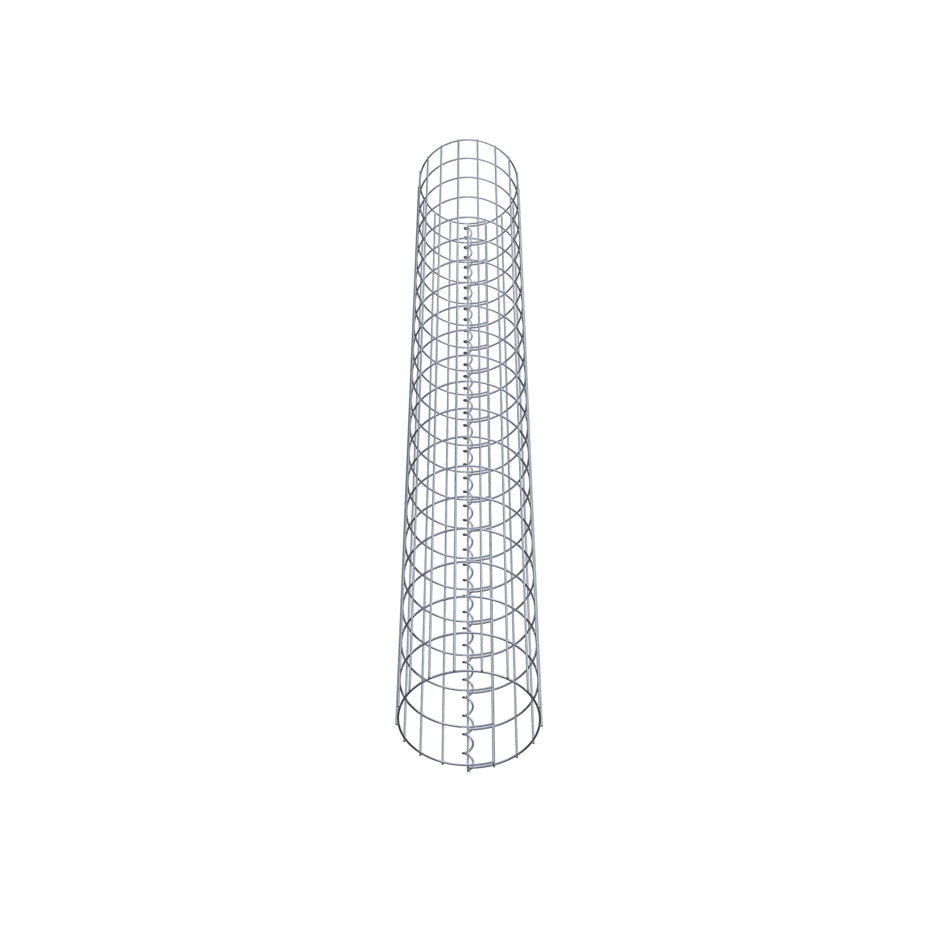 Coluna de gabião redonda 27 cm de diâmetro, 200 cm de altura, malhagem 5 cm x 10 cm