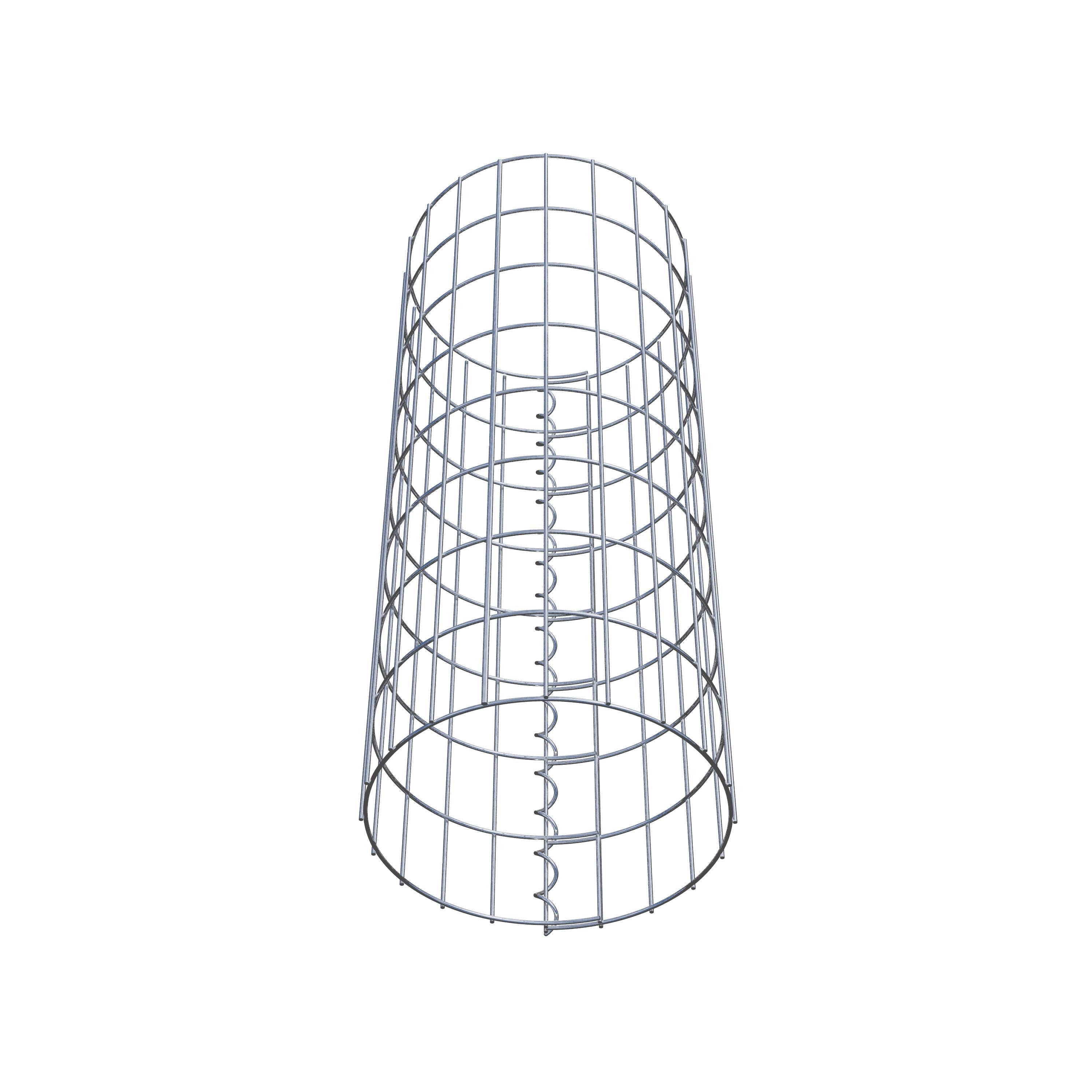 Gabion column around 32 cm diameter, 80 cm height, mesh size 5 cm x 10 cm