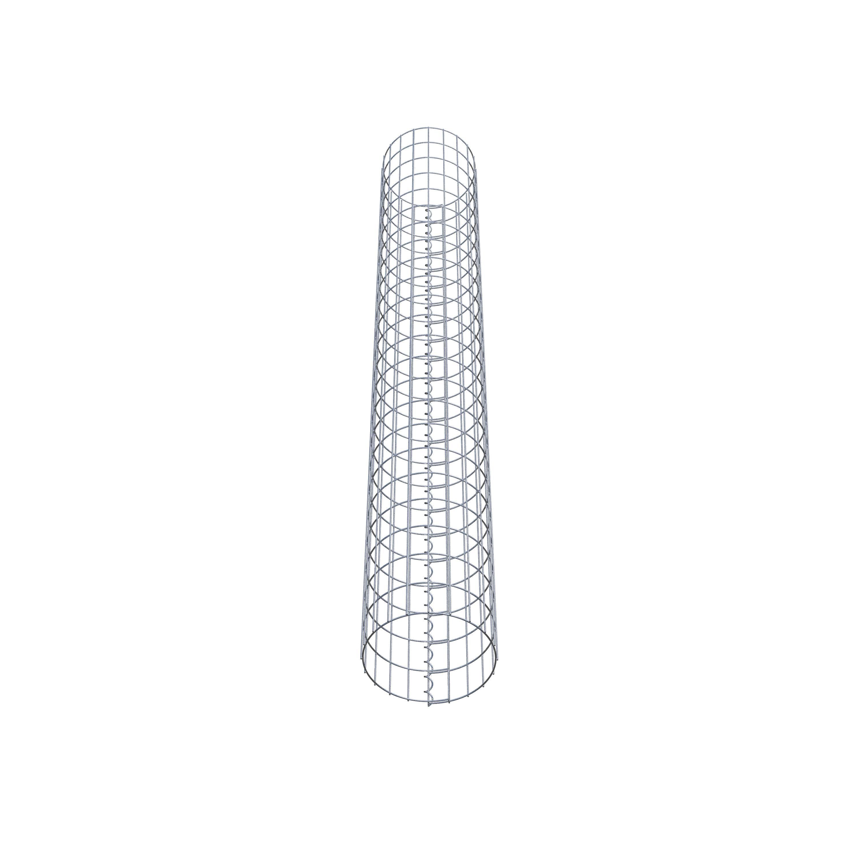 Gabion column around 32 cm diameter, 230 cm height, mesh size 5 cm x 10 cm