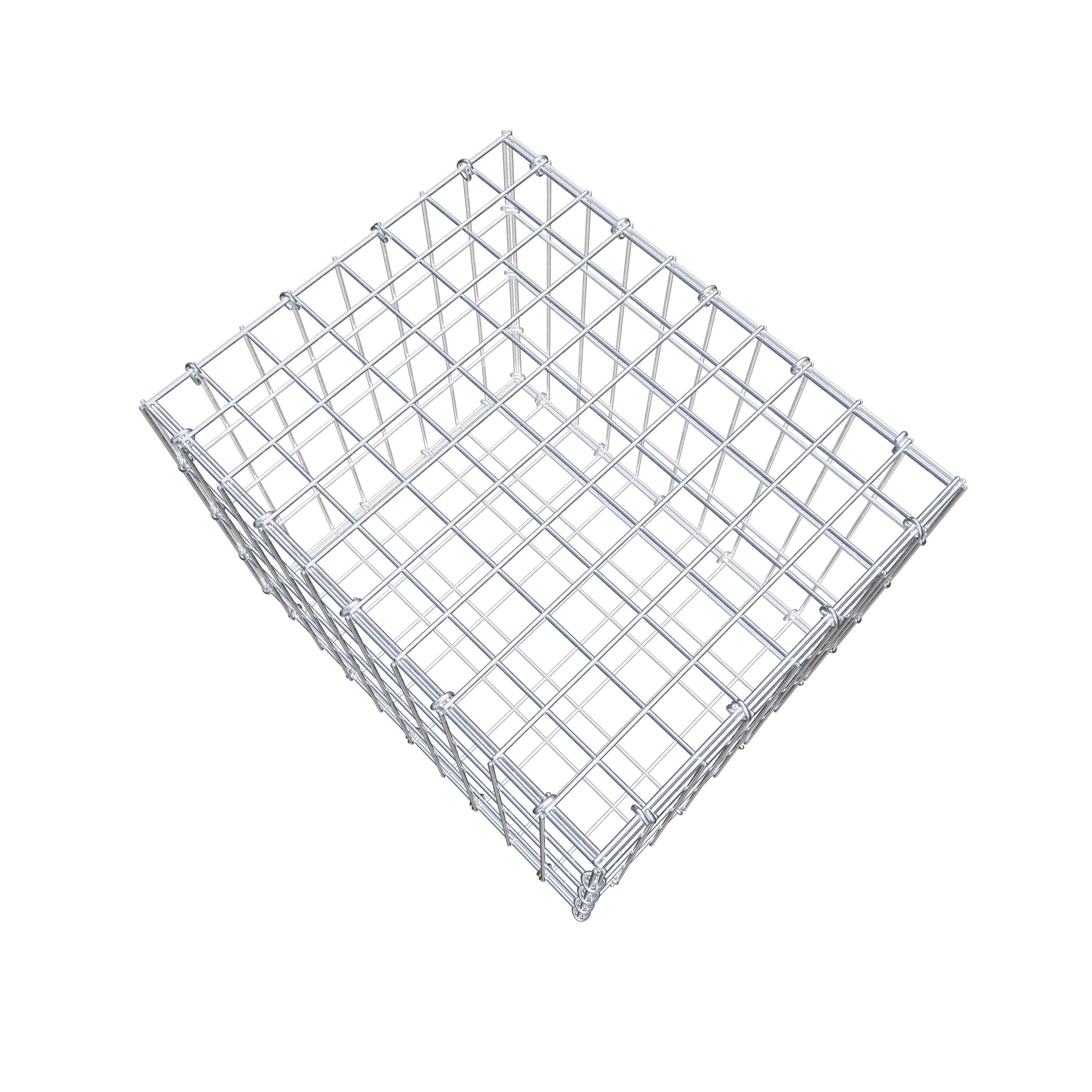 Schanskorf 50 cm x 40 cm x 40 cm (L x H x D), maaswijdte 5 cm x 10 cm, C-ring