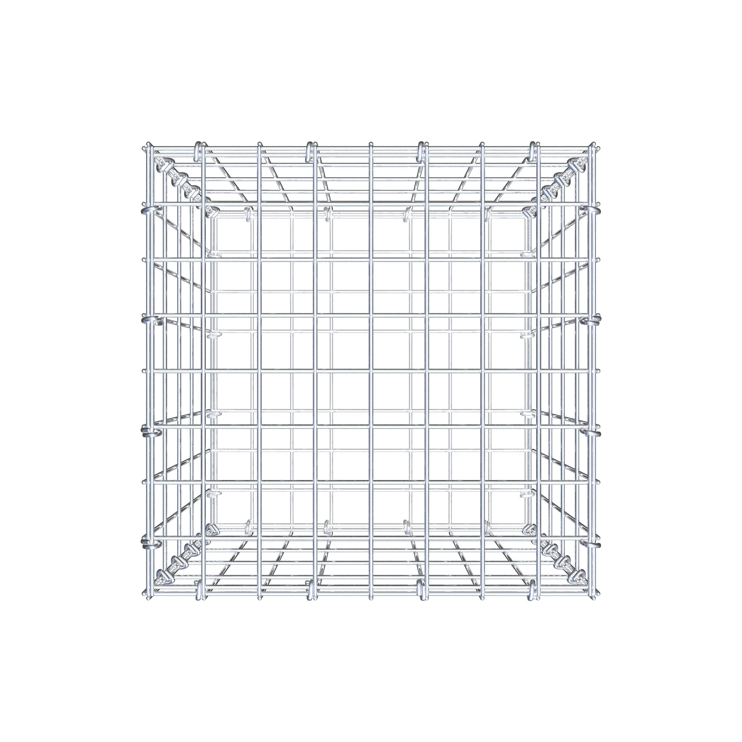 Schanskorf 50 cm x 40 cm x 40 cm (L x H x D), maaswijdte 5 cm x 10 cm, C-ring