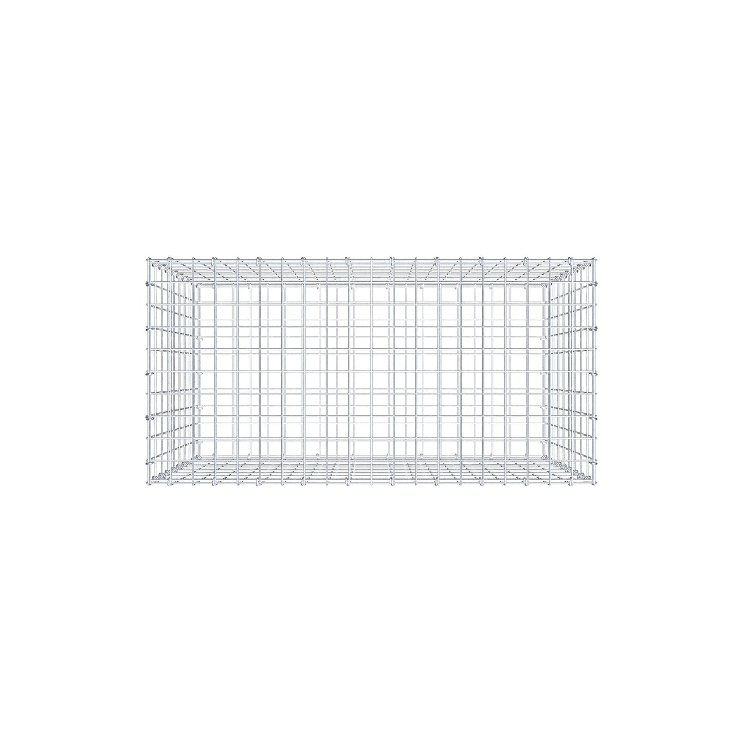 Gabion 100 cm x 90 cm x 50 cm (L x H x D), maskstorlek 5 cm x 10 cm, C-ring