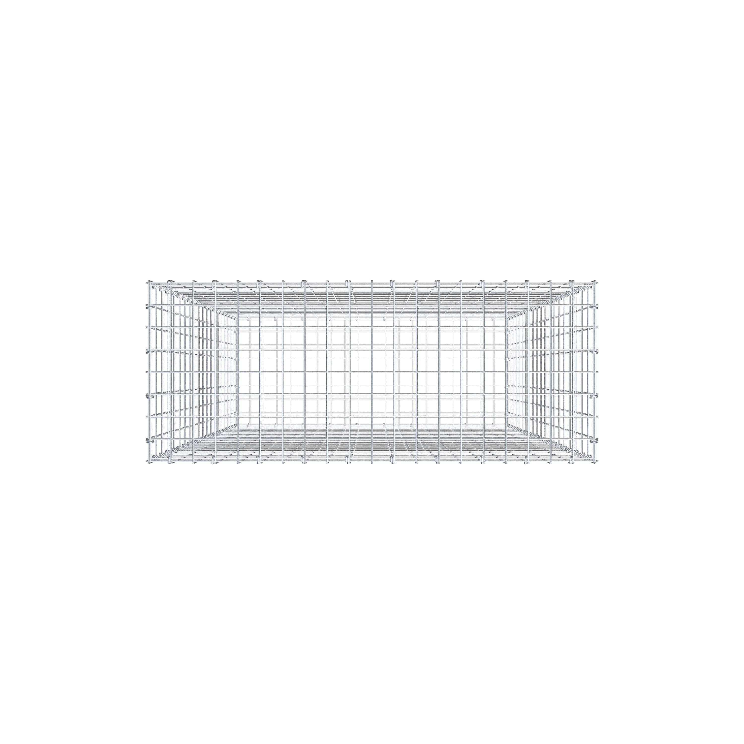 Gabion 200 cm x 100 cm x 40 cm (L x H x D), mesh size 5 cm x 10 cm, C-ring