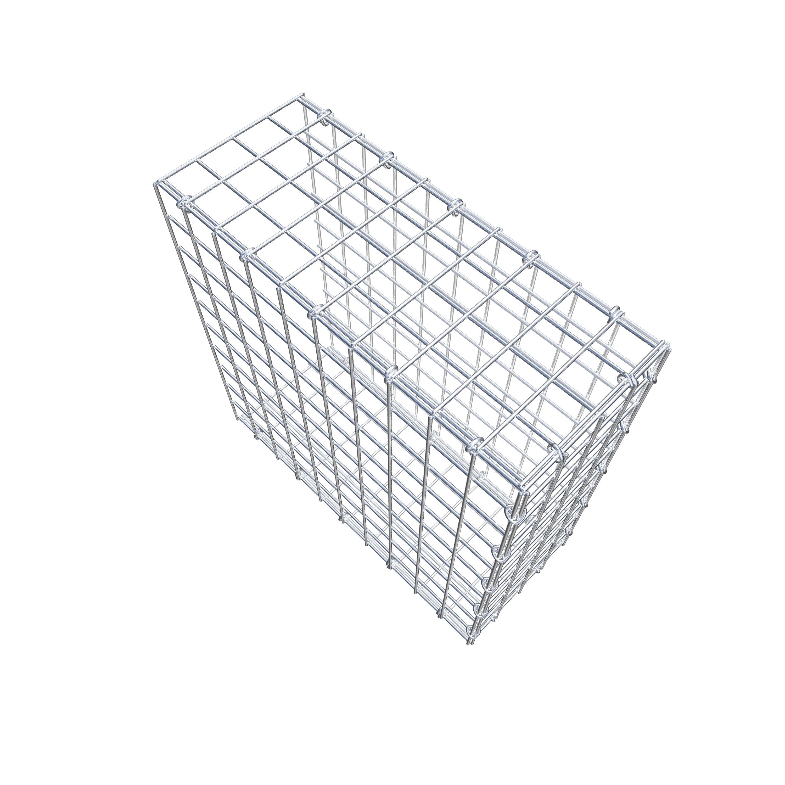 Bevestigbare schanskorf type 2 50 cm x 50 cm x 20 cm (L x H x D), maaswijdte 5 cm x 5 cm, C-ring