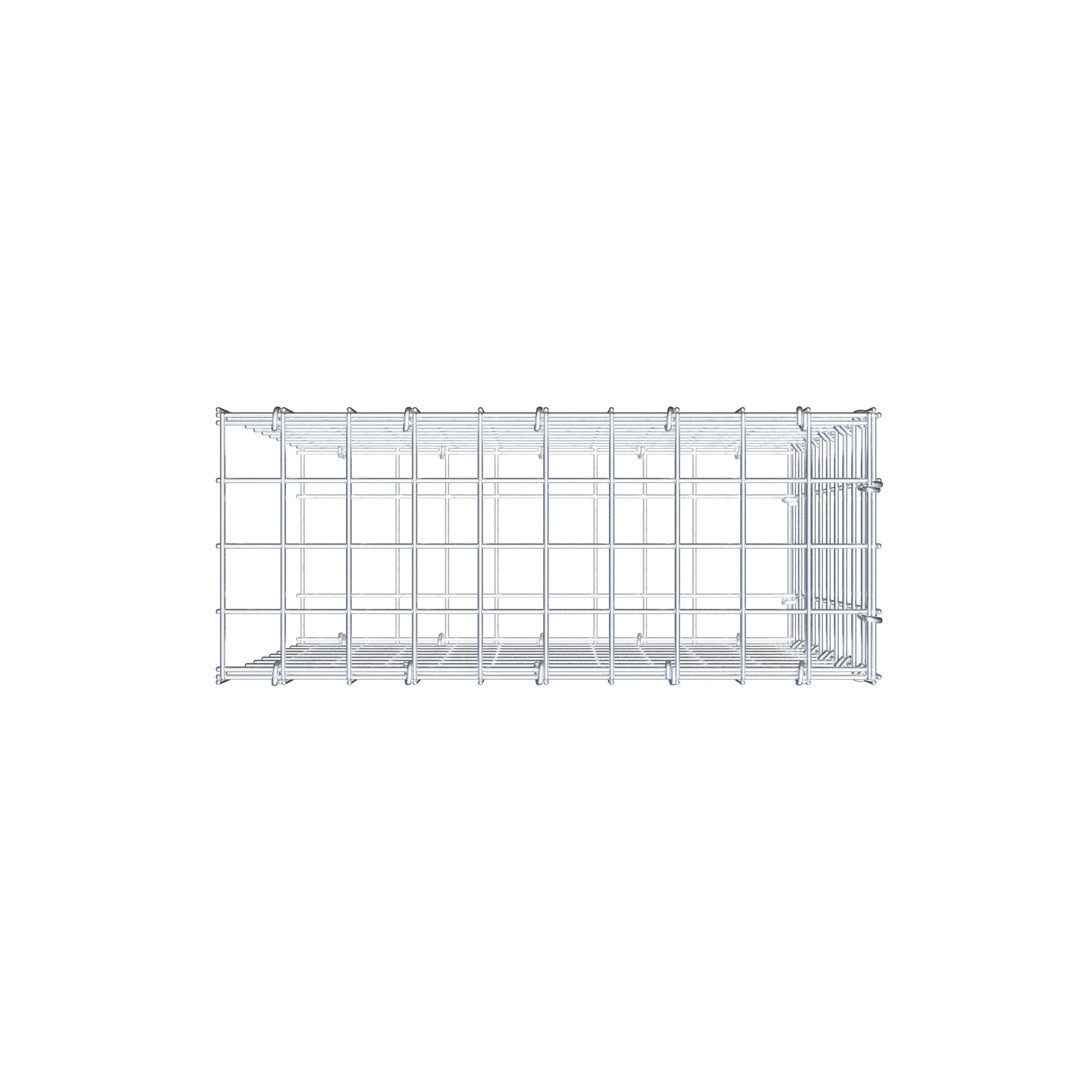 Mounted gabion type 2 50 cm x 50 cm x 20 cm (L x H x D), mesh size 5 cm x 5 cm, C-ring