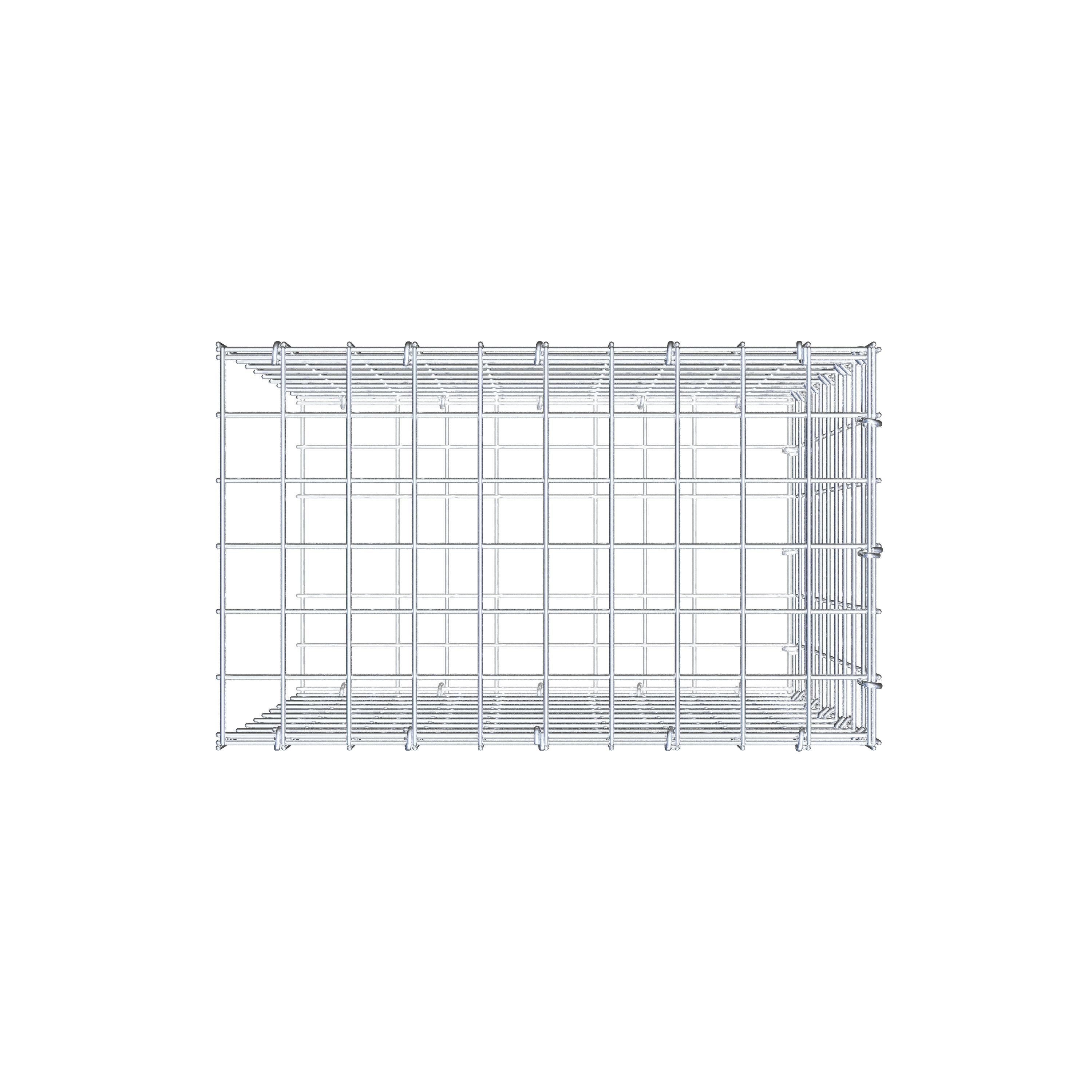 Mounted gabion type 2 50 cm x 50 cm x 30 cm (L x H x D), mesh size 5 cm x 5 cm, C-ring