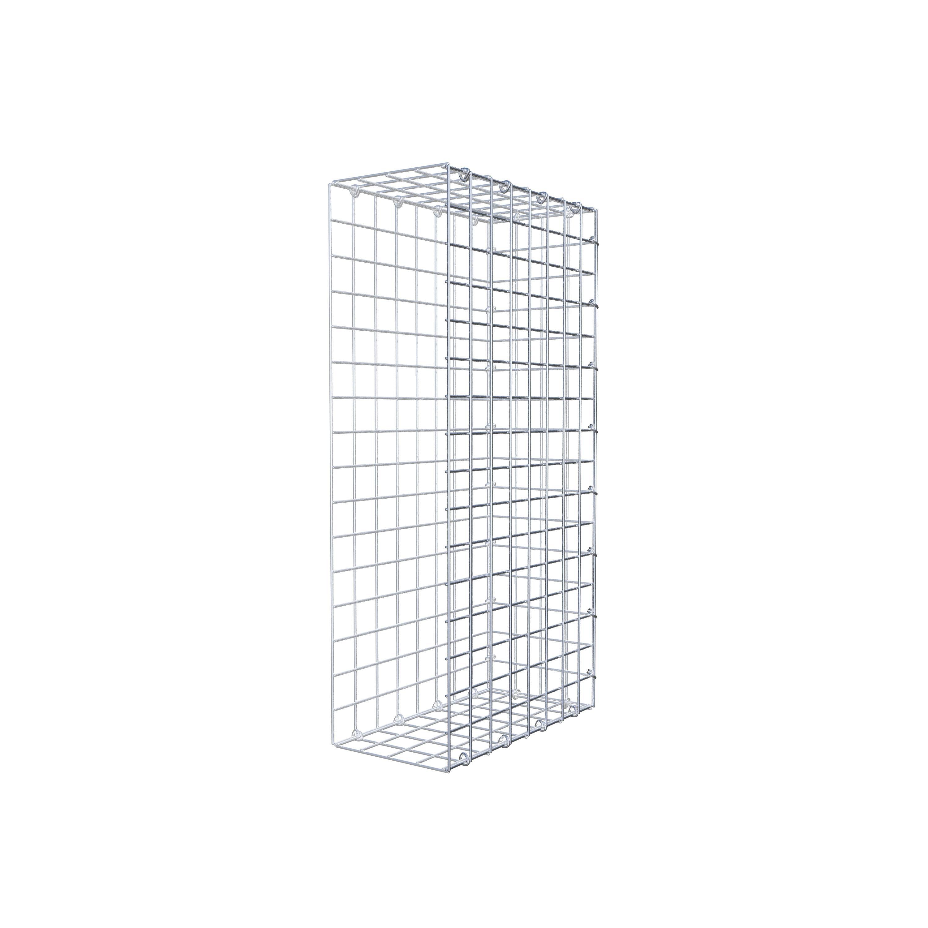 Monteret gabion type 2 80 cm x 40 cm x 20 cm (L x H x D), maskestørrelse 5 cm x 5 cm, C-ring