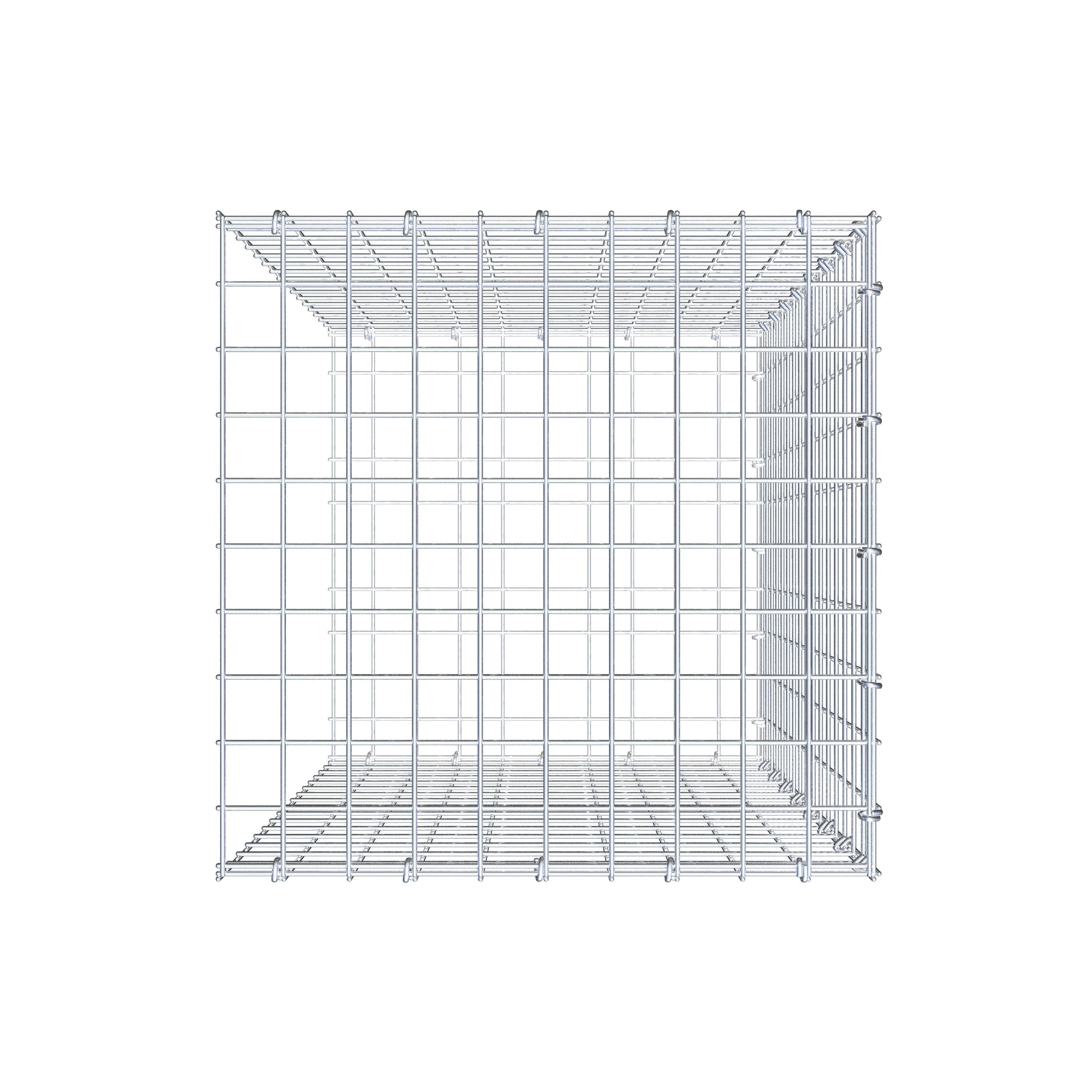 Mounted gabion type 2 80 cm x 50 cm x 50 cm (L x H x D), mesh size 5 cm x 5 cm, C-ring