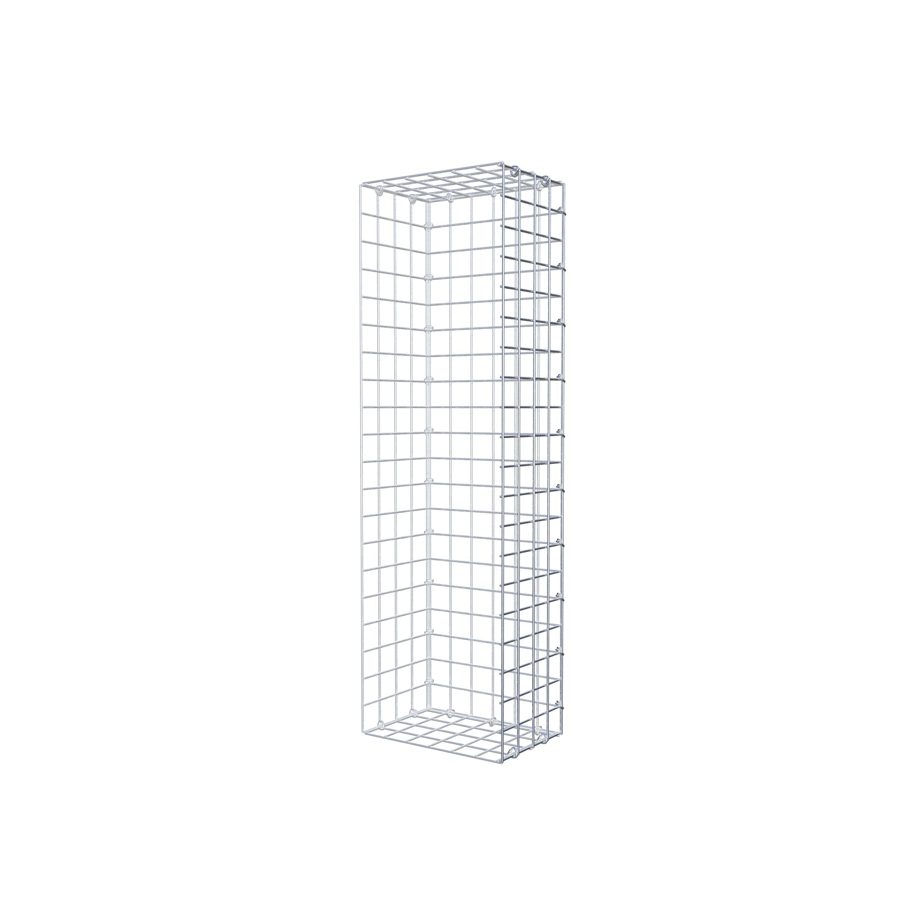 Monteret gabion type 2 100 cm x 20 cm x 30 cm (L x H x D), maskestørrelse 5 cm x 5 cm, C-ring