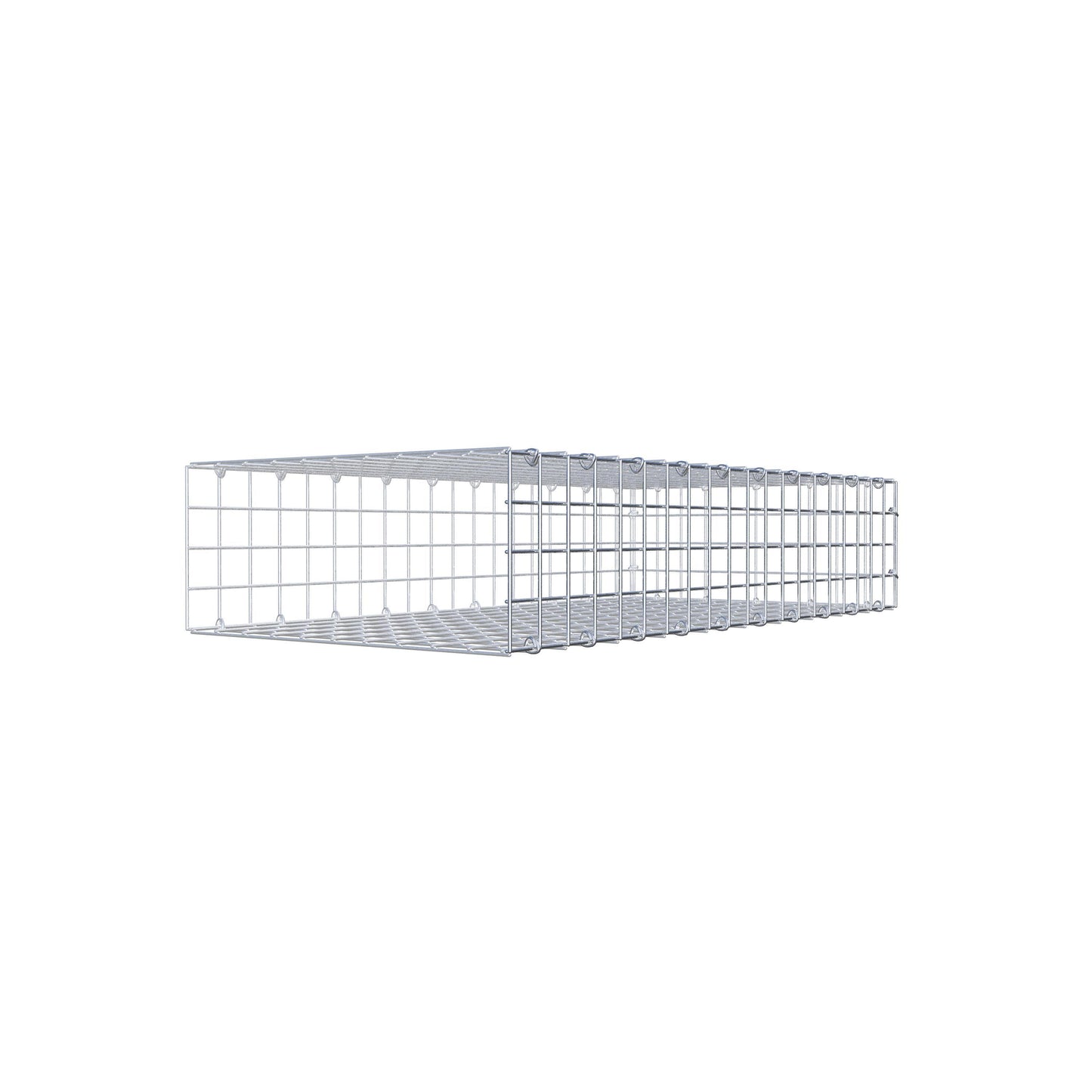 Mounted gabion type 2 100 cm x 20 cm x 50 cm (L x H x D), mesh size 5 cm x 5 cm, C-ring