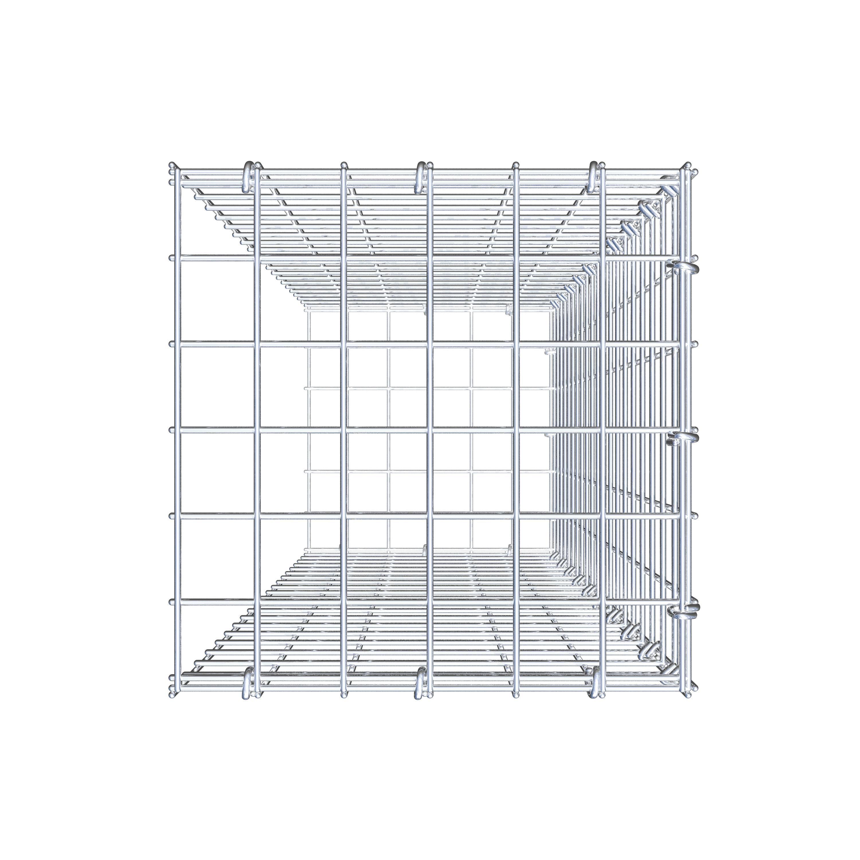 Monteret gabion type 2 100 cm x 30 cm x 30 cm (L x H x D), maskestørrelse 5 cm x 5 cm, C-ring