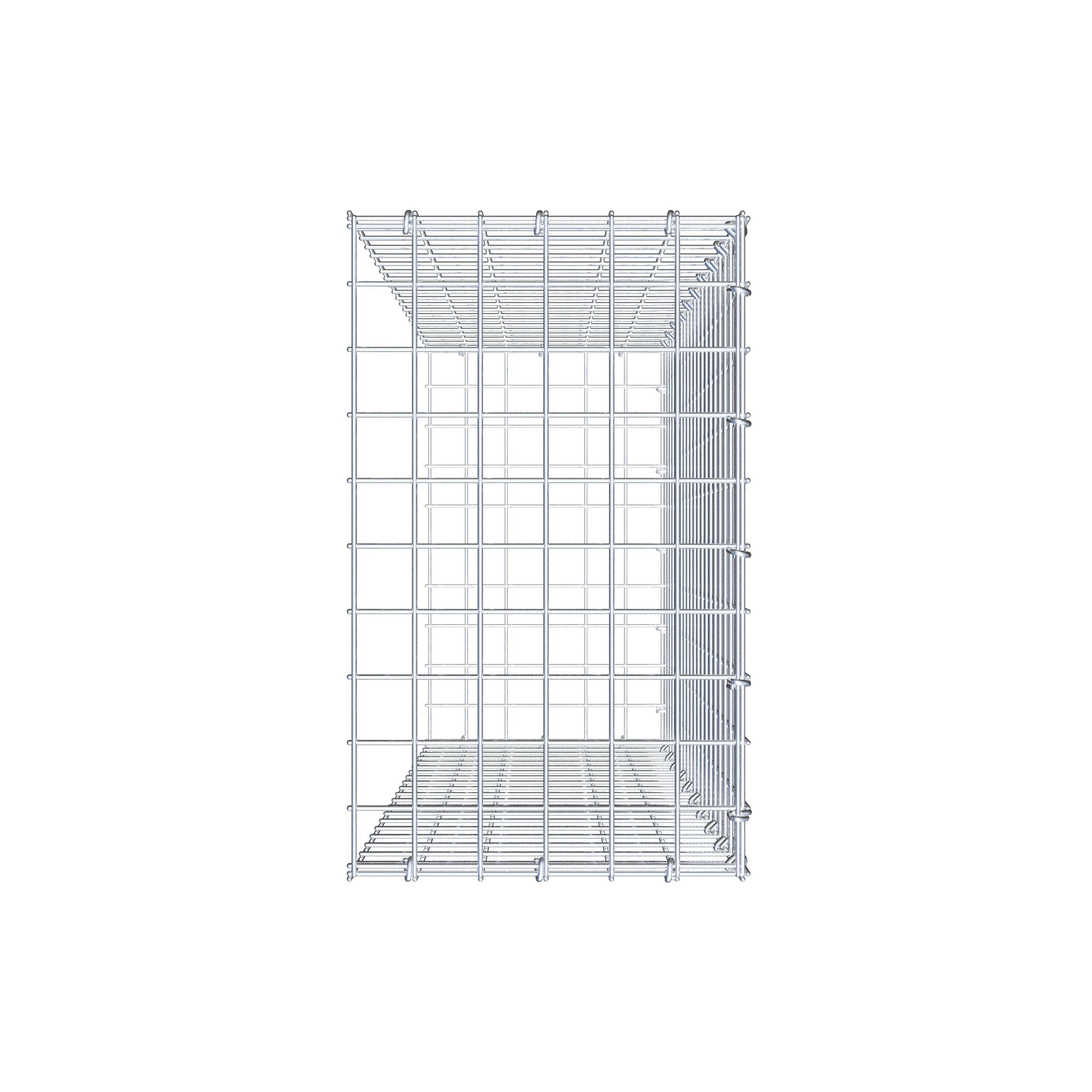 Monteret gabion type 2 100 cm x 30 cm x 50 cm (L x H x D), maskestørrelse 5 cm x 5 cm, C-ring