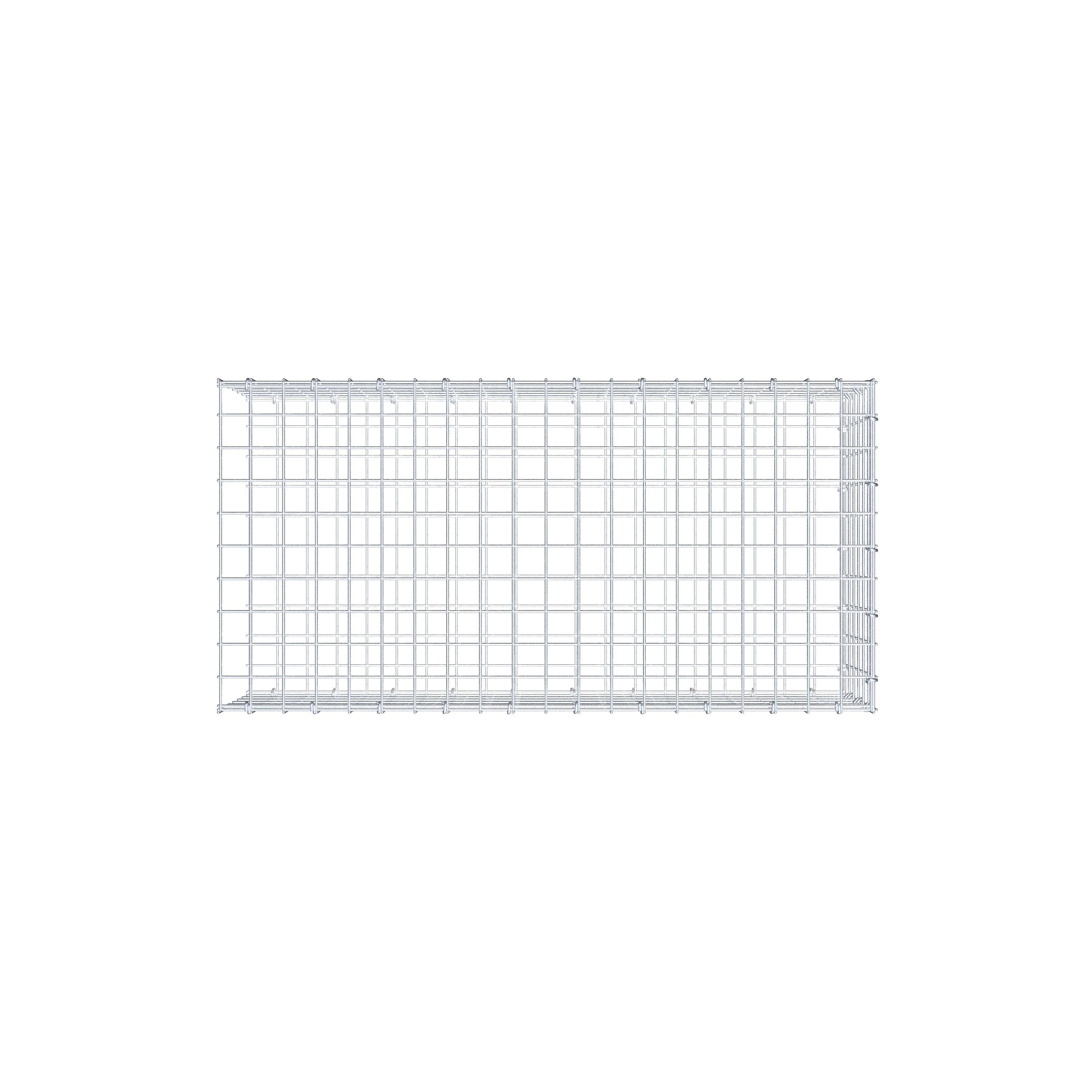 Monteret gabion type 2 100 cm x 30 cm x 50 cm (L x H x D), maskestørrelse 5 cm x 5 cm, C-ring