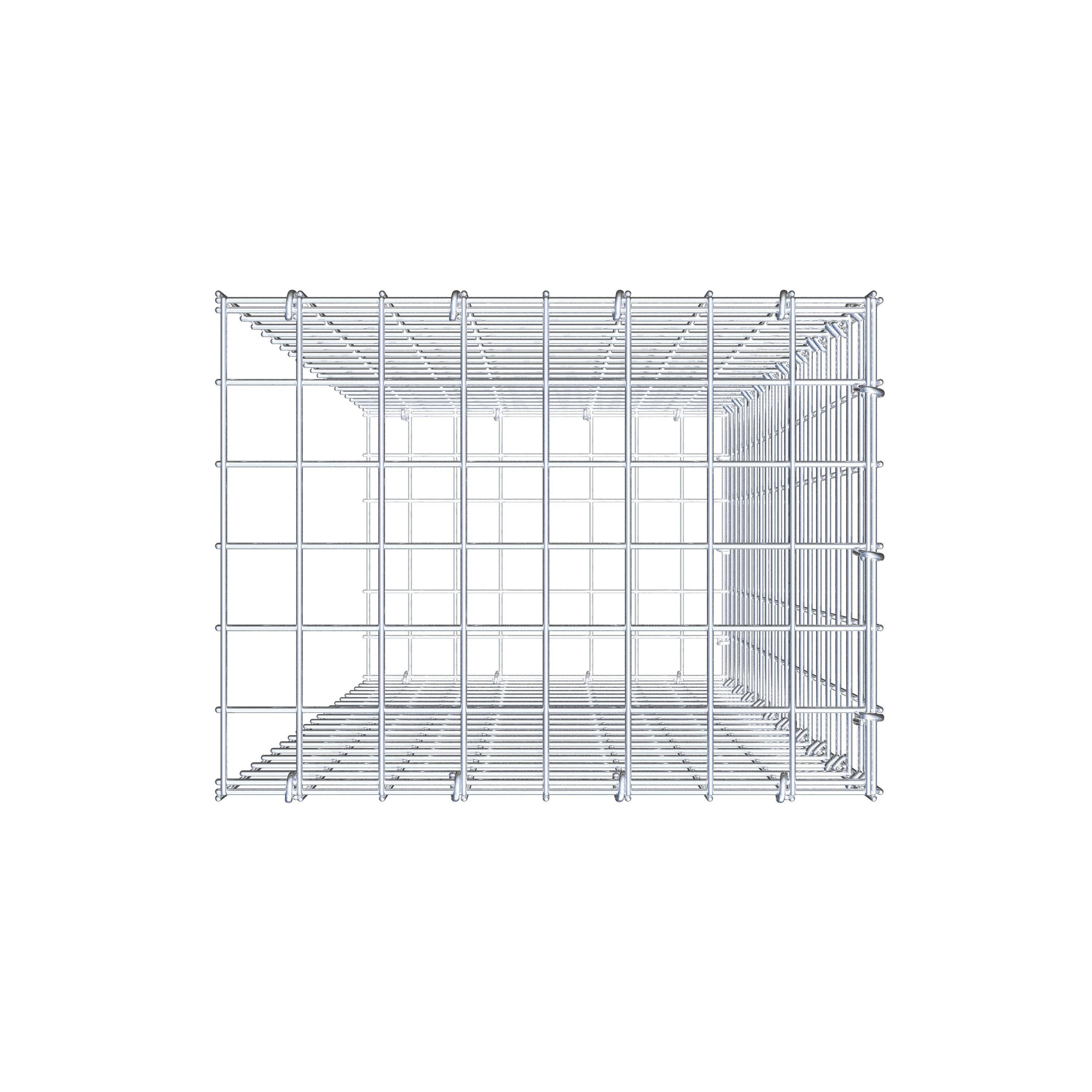 Opzetpaal type 2 100 cm x 40 cm x 30 cm (L x H x D), maaswijdte 5 cm x 5 cm, C-ring